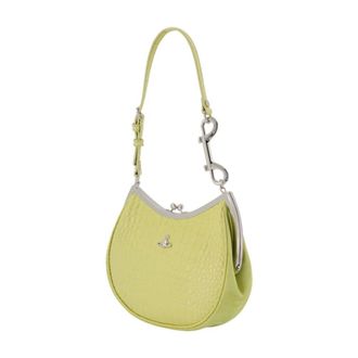 Vivienne Westwood Womens Croc-Embossed Calfskin Shoulder Bag Yellow