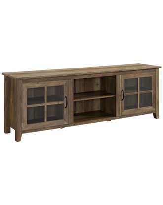Hewson 70In Traditional Wood Glass Door Console