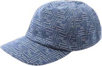 Fendi Pre-owned Accessories, male, Blue, Size: ONE SIZE Pre-owned Denim hats