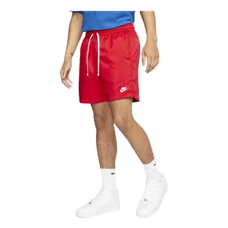 Nike Retro Woven Short Small Logo Drawstring Sports Shorts Red AR2382-657