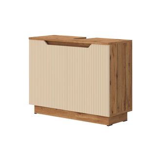 Vicco Mueble Bajo Lavabo Lotta, Rayas Roble/cachemira, 79.6 X 62.1 Cm Con 2 Puertas, Vicco
