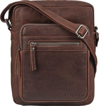 STILORD Ringo leather shoulder bag mens vintage crossbody bag retro with many compartments genuine leather bag, Colour:torres - brown