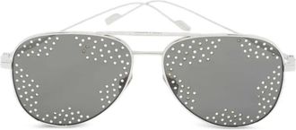 Saint Laurent Zonnebril verfraaid met kristallen - Zilver