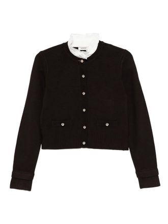 Sandro button-fastening cardigan - women - Wool/Acrylic/Cotton - 4 - Brown