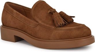 Nine West Womens Nine West Ronker 35MM Flats Brown Suede Tassel Loafers VER1148