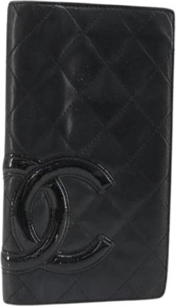 Chanel Pre-owned Vintage Portemonnee - Dames - Vintage Accessoires - Zwart - ONE Size - Leer - Vintage