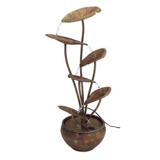 Melrose International Bronze Metal Lotus Leaf Fountain 30.5H - Copper, Copper