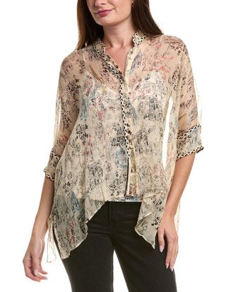 Johnny Was Petite Katia Oversized Silk Blouse