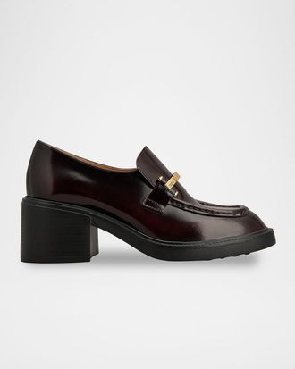 Tod's Gomma Leather Block-Heel Loafers