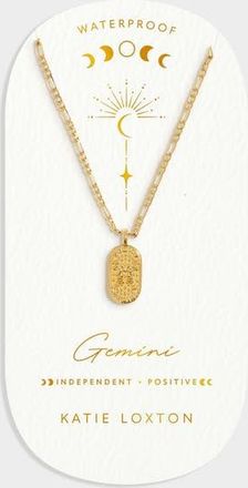 Katie Loxton Gemini Waterproof Gold Zodiac Necklace at Nordstrom