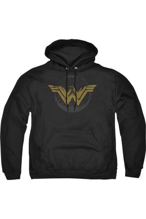 Gildan Wonder Woman Movie Distressed Logo Adult Pull Over Hoodie / Hooded Sweatshirt