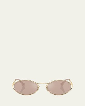 Miu Miu Logo Metal Oval Sunglasses