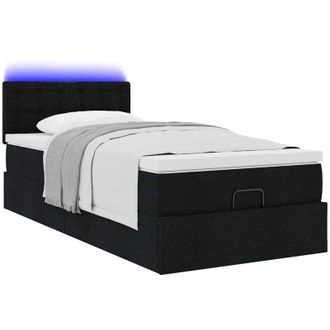 vidaXL Cama Otomana Con Colch&oacute;n Tela Negra 100x200 Cm Vidaxl