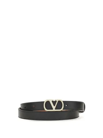 Valentino Garavani Reversible Polished Calfskin Belt - Black