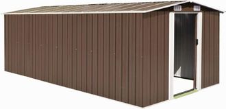 vidaXL Caseta de jardín metal marrón 257x489x181 cm Vidaxl