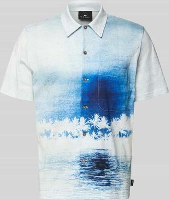 Paul Smith Casual Fit Freizeithemd im Allover-Look in Marine, Gr&ouml;&szlig;e L