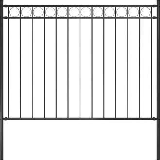 vidaXL Vidaxl - Valla De Jard&iacute;n De Acero 1,81x1,2 M, Color Negro