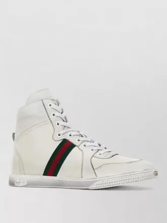 Gucci nappa leather sneakers contrast stripe high top