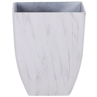 Beliani Beliani - Maceta De Mezcla De Piedra Blanco 35 X 35 Cm Efecto M&aacute;rmol Miro