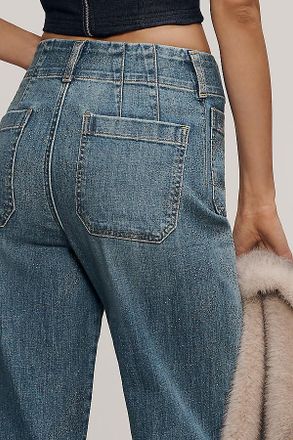 Maeve The Colette Sparkle Crop High-Rise Wide-Leg Jeans by Maeve