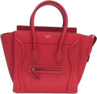 Celine Pre-owned Micro shopper 167793 - Dames - Vintage Handtas - Rood - ONE Size - Leer - Vintage