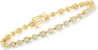 Ross-Simons 1.00- Diamond Geometric Bracelet in 14kt Yellow Gold