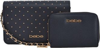 Bebe Sagan Stud Crossbody and Zip Wallet in Black at Nordstrom Rack