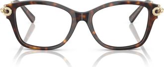 Tiffany & Co. Universal Fit 53mm Rectangular Optical Glasses in Havana/Demo Lens at Nordstrom