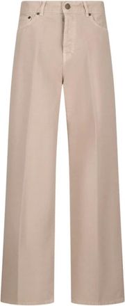 Haikure Wide Trousers, female, Beige, W28, Twill Style Trousers