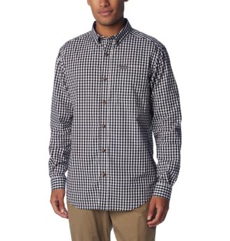 Columbia Mens Rapid Rivers Ii Long Sleeve Shirt Hiking, Black Everyday Gingham, S