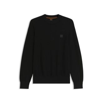 BOSS Cotton-cashmere sweater with logo patch