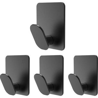 OEM Juego De 4 Ganchos Para Ba&ntilde;o, Acero Inoxidable, Fijaci&oacute;n Con Cinta Adhesiva, Capacidad De Carga De Hasta 3 Kg, Para Ba&ntilde;o, Superficies Planas, Detr&aacute;s D