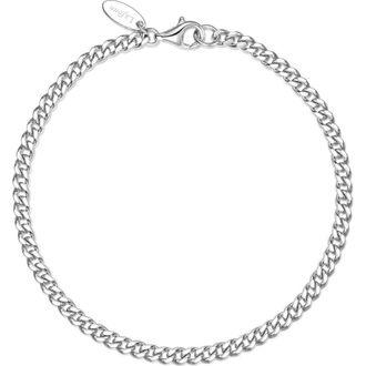 Lafonn Small Cleo Cuban Chain Bracelet in Silver at Nordstrom, Size 7