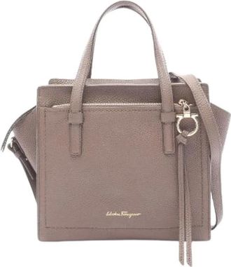 Ferragamo Pre-owned Handbags, female, Brown, Size: ONE SIZE Pre-owned Leather handbags