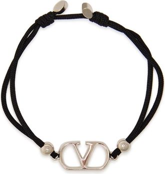 Valentino Garavani Vlogo Cord Bracelet - Black - One Size