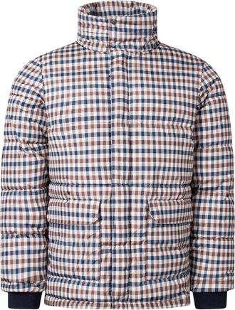 Aquascutum Mens Aquascutum Active Puffer Beige Check Jacket - Size: 42/Regular