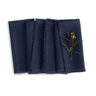 Solino Home Linen Dinner Napkins - Fringe, 20 x 20 in Navy at Nordstrom, Size Large