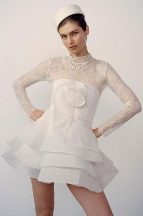 BHLDN Rosette Strapless Mini Dress