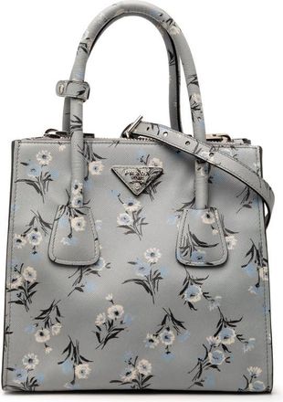 Prada Pre-owned Prada Saffiano Floral Print Twin Pocket Satchel Ladies 0ZETB4UK7F42C0CO