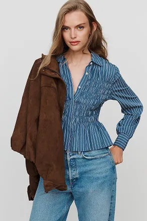 Rails Bradshaw Shirred Buttondown Shirt