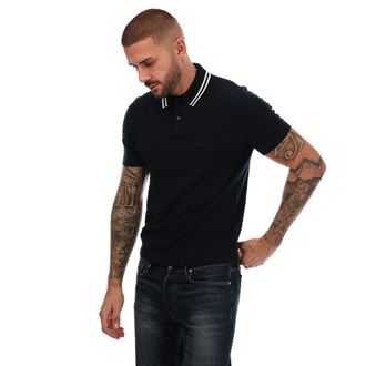 Ted Baker Mahana Mens Navy Stitched Polo Shirt - Size X-Small