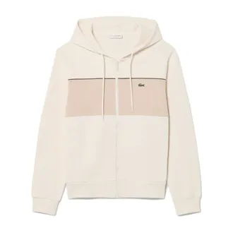 Lacoste Colorblock Zipped Hoodie - male - Lacoste - Zip-throughs - Beige - S - Sweatshirts & Hoodies