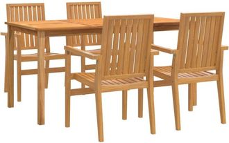 vidaXL Juego De Comedor Para Jard&iacute;n 5 Piezas Madera Maciza De Teca Vidaxl