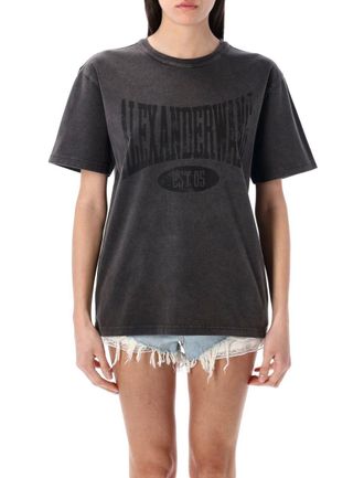 Alexander Wang Distressed Logo Cotton Tee