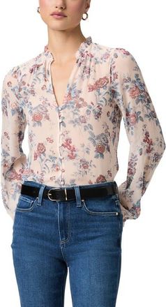 Paige Lula Floral Print Balloon Sleeve Top in Cherry Blossom Multi at Nordstrom, Size X-Small