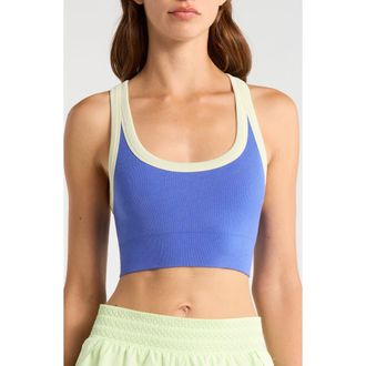 Free People FP Movement Go To Colorblock Sports Bra in Electric Shock Combo at Nordstrom, Size X-Large