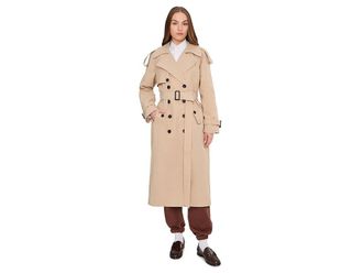 Avec Les Filles Relaxed Db Maxi Trench Womens Coat Wheat : XS, Cotton/Nylon