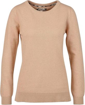 Barbour Ronde Hals Gebreide Kleding - Dames - Ronde hals truien - Beige - M - Katoen - Truien & Vesten