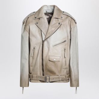 Golden Goose Beige Leather Phoebe Jacket