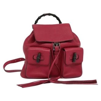 Gucci Pre-owned Leather backpacks - Dames - Pre-owned - Roze - Maat: ONE Size Leer